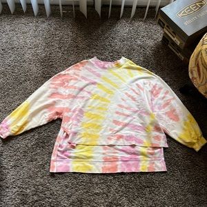 Tie-Dye oversized pullover Neil sweatshirt long sleeve high low